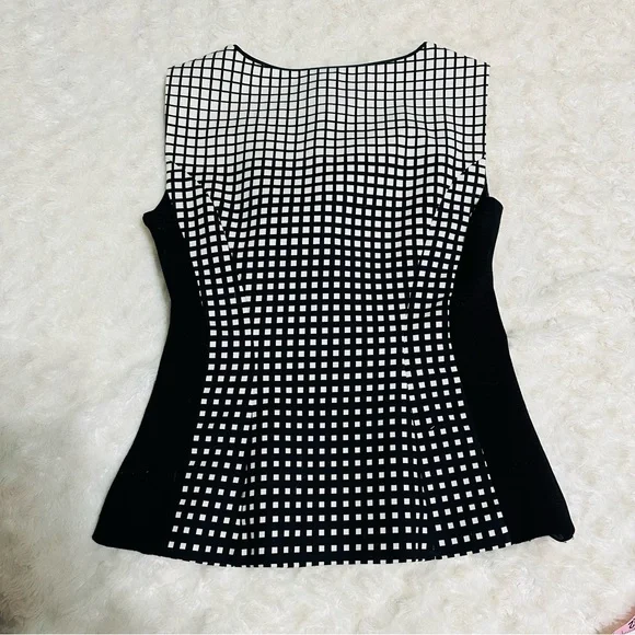 WHBM Graphic Black White Peplum Tank Skirt Suit Set size 0 - Picture 3 of 10